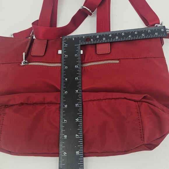 Hedgren Aura Glaze Red Water Resistant Tote Handbag Nylon Crossbody - Picture 12 of 16